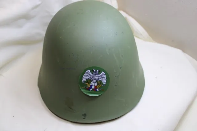 Yugoslavian War Serbian M59 Steel Helmet Covered Red Star Military Army JNA E11