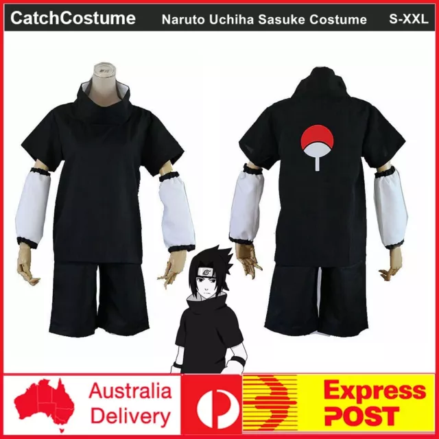 edição Uchiha Sasuke Cosplay Whole Set Vestuário Sapatos Headband Arma  Bloco de Fanny Leg saco Infância V1 Naruto Mens Halloween Outfit