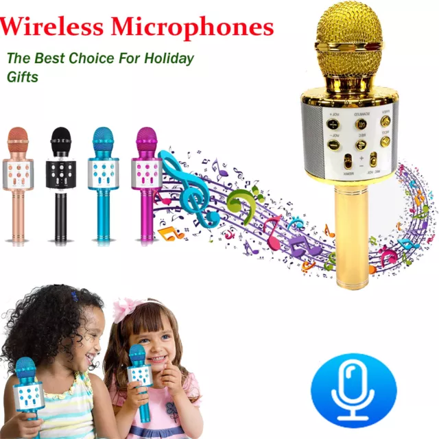 Karaoke Wireless Microphone Bluetooth Speaker Handheld KTV Player Singing Mic