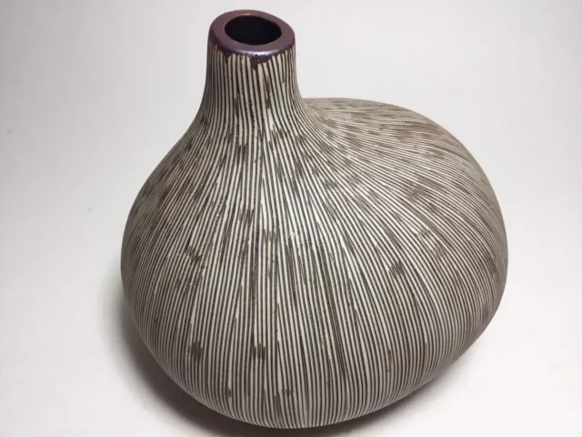 Vintage Habitat Ceramic Vase Rare Form 50’s Style Scratch Sgraffito Retro