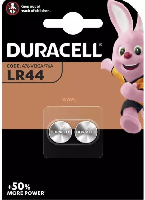 Duracell LR44 / AG13 Alkaline Batterie 1,5V  LR44 AG13 A76 V13GA 1,5V 2er-Pack