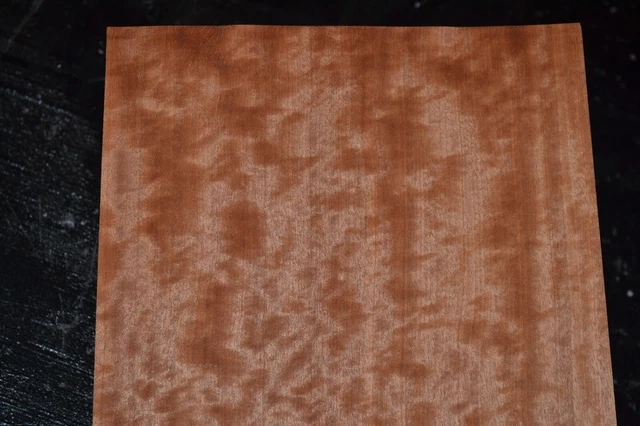Block Mottled Makore Raw Wood Veneer Sheet  9 x 22 inches 1/42nd thick  L4665-60