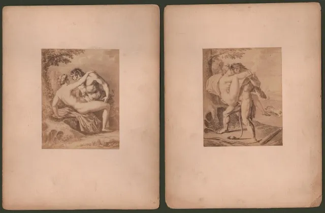 EROTISMO - PORNOGRAFIA. Due fotografie all'albumina databili agli anni 1870/80