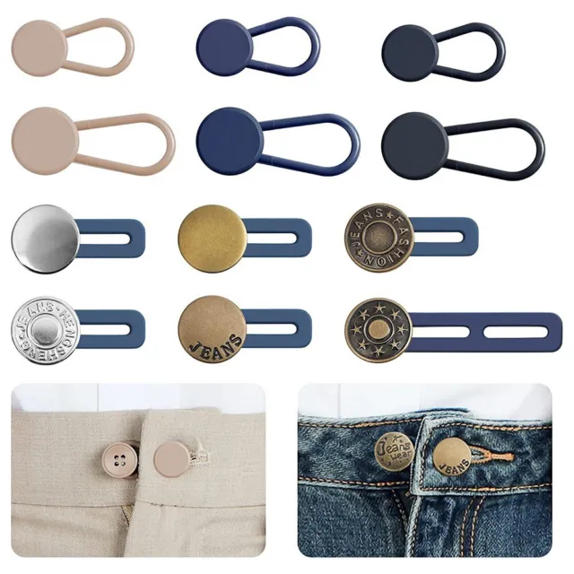 Rallonge de bouton 2 pièces pour pantalon, bouton de taille réglable,  extenseur de ceinture rétractable, pas de boutons de couture, facile à  utiliser