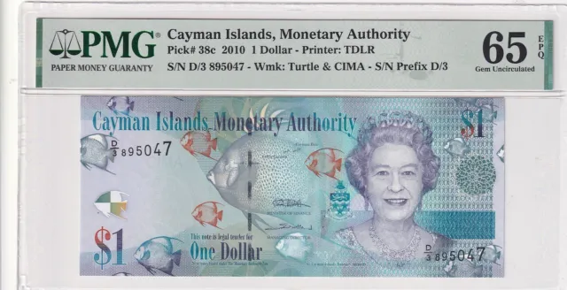 cayman island nota 1 dolar 2010 unc