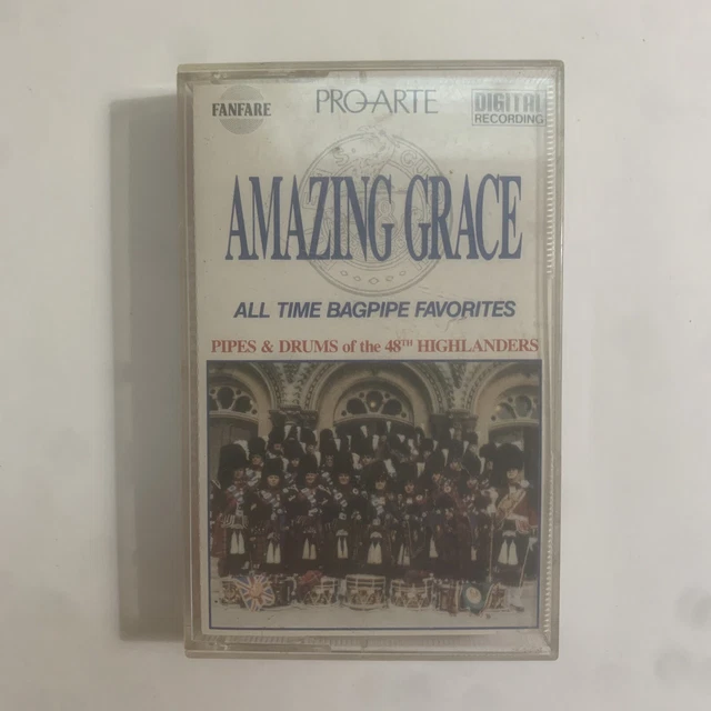 Amazing Grace Bagpipes & Drums 48th Highlanders Cassette 1989 - TESTED WORKS