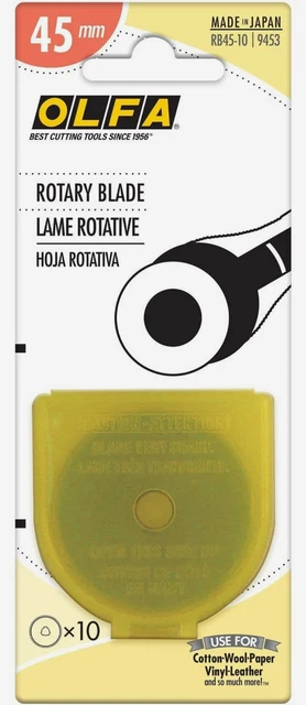 OLFA 45MM LAME Rotanti Confezione 10 Argento Alta Qualità Acciaio - Foto 3