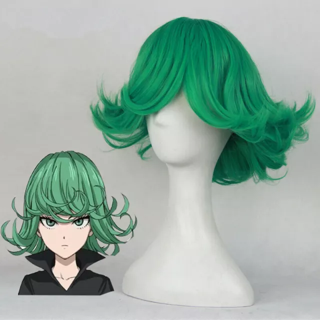 One Punch Man TERRIBLE TORNADO Tatsumaki peluca Cosplay disfraz verde