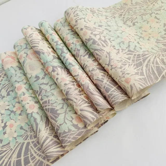Pastel Flower #D 6.5x81 -2.25yd LONG Vintage Silk Japanese Kimono Fabric RM43