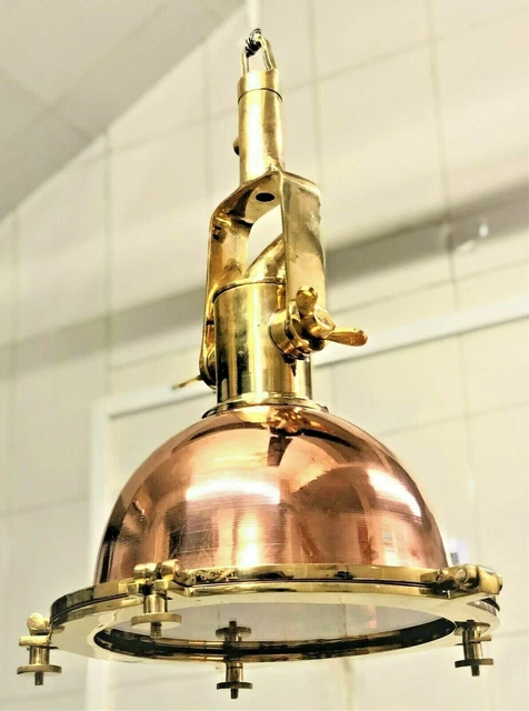 Colgante de carga de estilo vintage náutico Cobre y latón Nueva luz...