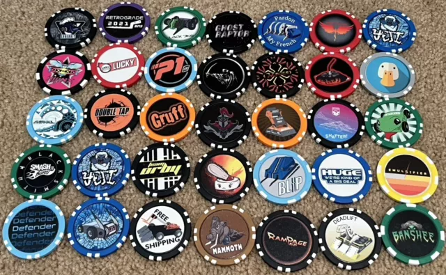 BattleBots Poker Chips Lot of 35 Lockjaw, Gigabyte, Tombstone, HUGE, Ribbot, P1