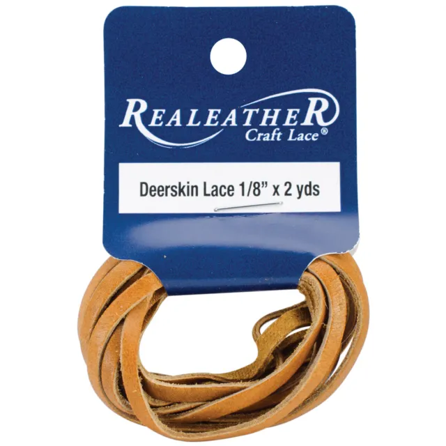 Encaje de piel de ciervo Realeather Crafts .125"X2 yardas embalado silla bronceada DOS02-0271