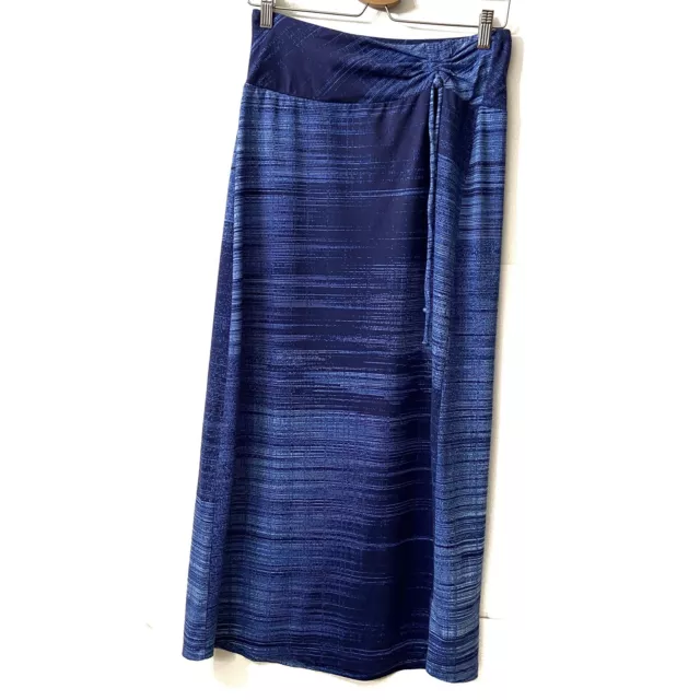 The North Face Blue Striped Waist Tie Maxi Skirt Small