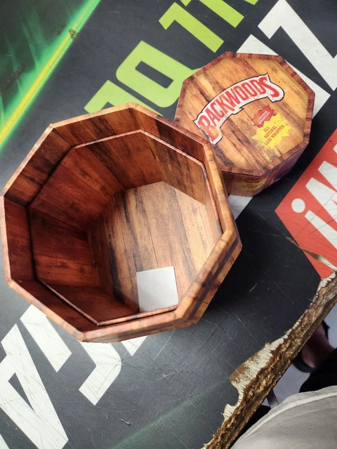 backwoods barrel, empty cigar container