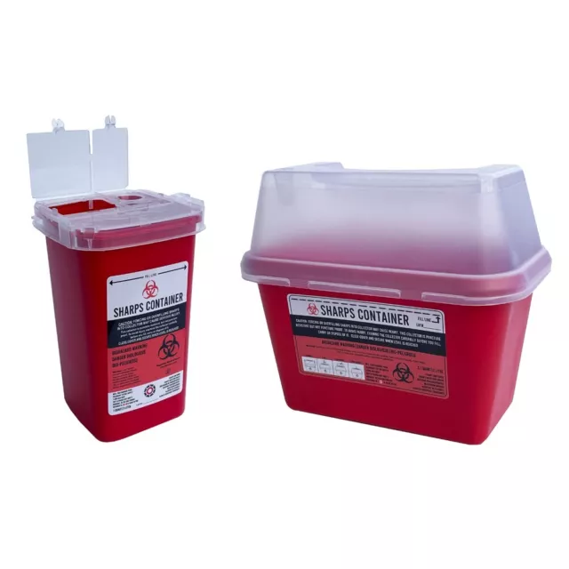 SHARPS CONTAINER 1 & 2 QUART/LITER -Needle Disposal Phlebotomy Tattoo Dental