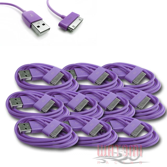 10X 6Ft Usb Sync Data Power Charger Cables Ipad Iphone Ipod Classic Touch Purple