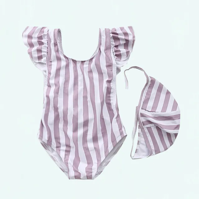 Costume da bagno monopezzo bambina neonato bambini neonato bambine neonato a righe 3