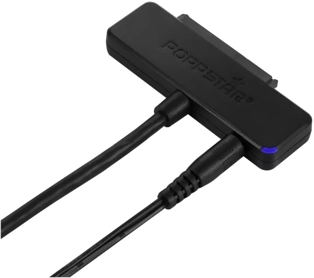 Adaptateur USB 3.1 Type C Pour Disque Dur SATA - Jusqu'à 10 Go/s, Alimentation Incluse Pour HDD 3.5" - Poppstar