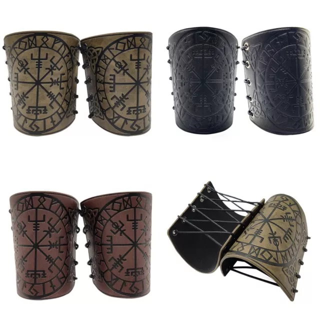 Medieval Renaissance Viking Wrist Guards Embossed Bracers Halloween Cosplay Prop