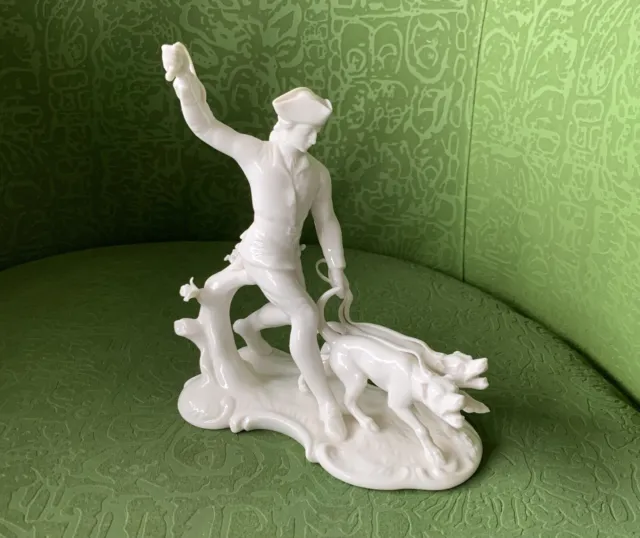 ANTIQUE Nymphenburg Porcelain Hunter & Dog Figurine Figure Porzellan Jäger Figur