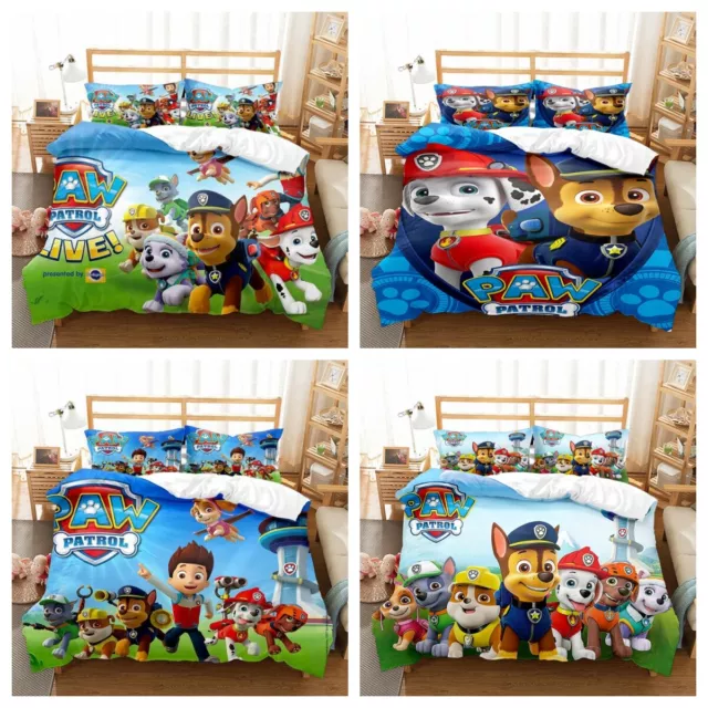 Kinder 3D Paw Patrol Bettwäsche 135x200 200x200 Schlafzimmer Bettbezug Set Neu