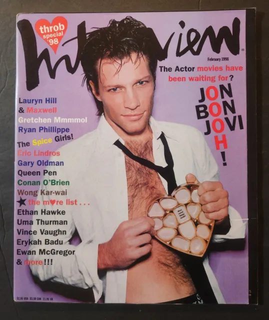 Andy Warhol's Interview Magazine Feb 1998 Jon Bon Jovi - Fashion ~ Art ~ Music