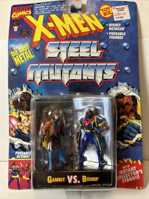 Vintage 1994 Toy Biz MARVEL X-Men Steel Mutants 'GAMBIT vs BISHOP' Action Figure