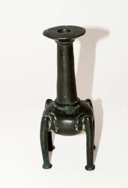 19C Chinese/Burmese/Tibetan Bronze Ritual Joss-stick Candle Holder (Nap) 2