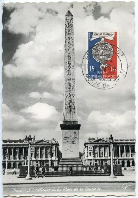 Cp / Premier Jour / Musee De Cluny / Millenaire De Paris 1951 / L'obelisque