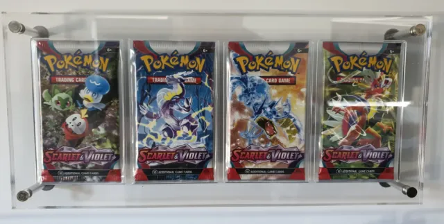 Pokemon Booster Pack Quad Acrylic Wall Mount Display Frame (Read Description)