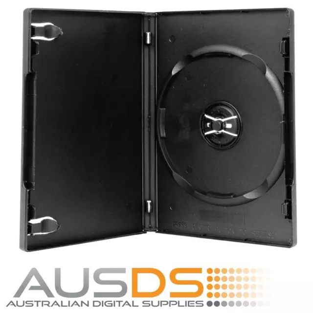 10 X CD / DVD Cases single black 14mm spine - Holds 1 Disc