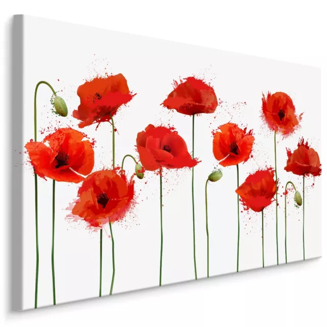 CANVAS Leinwand Bilder XXL Wandbilder Esszimmer rote Mohnblumen ABSTRAKTION 1632