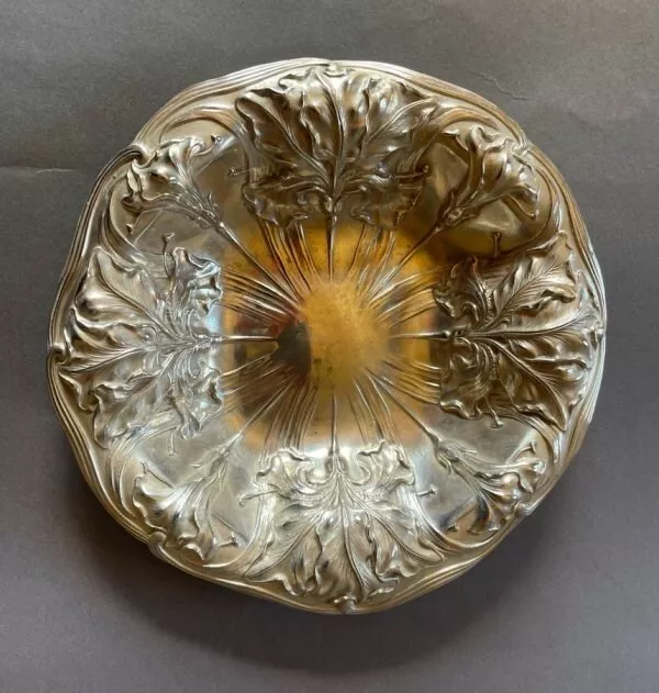 Antique ALVIN Sterling Silver Repousse Art Nouveau 6" Bowl - 76.28 Grams