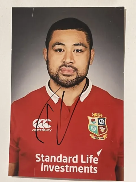 Toby Faletau- British lions rugby signed 6x4 photo
