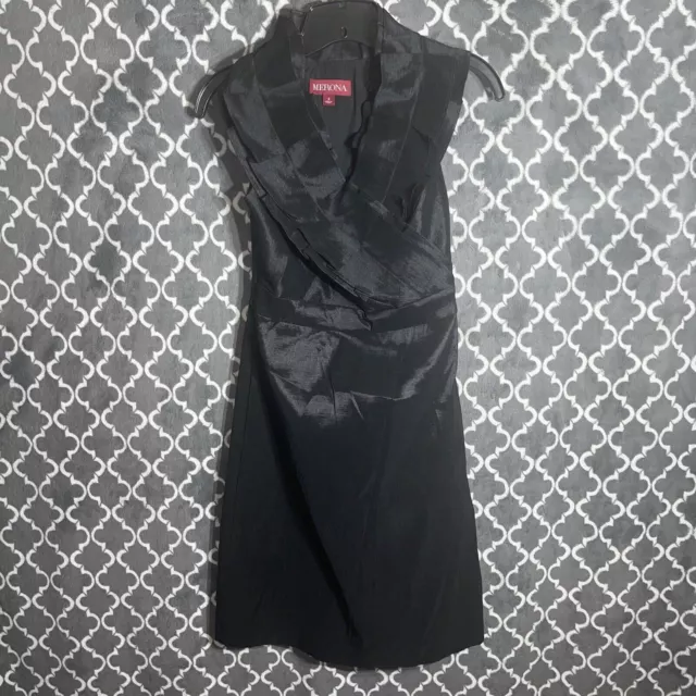 Merona Sleeveless Ruffle Neck A Line Dress Black Formal Womens Size 2