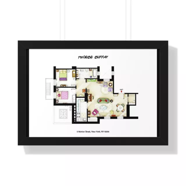 Friends Phoebe Buffay TV Show Apartment Floor Plan - Friends TV Show Layout