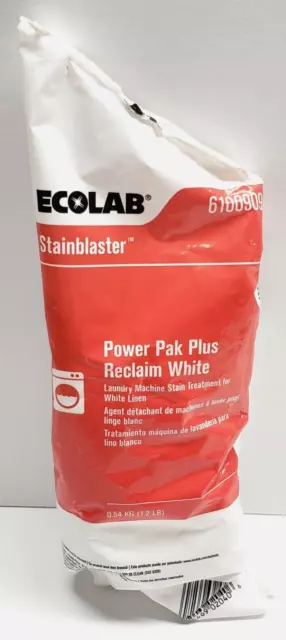 Ecolab StainBlaster Power Pak Plus Reclaim White 1.2 lb Bag 6100909 Stain Remove
