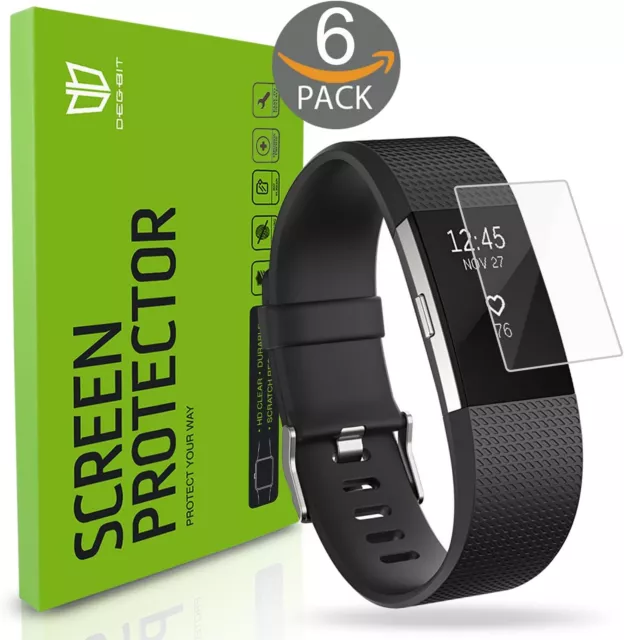 Degbit Schutzfolie Screen Protector für fitness tracker Fitbit Charge 2 6er Pack