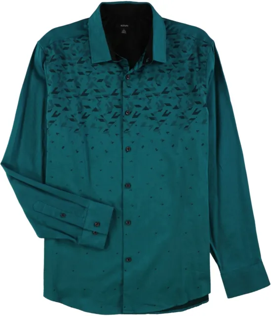 Alfani Mens Ombre Geo-Print Button Up Shirt