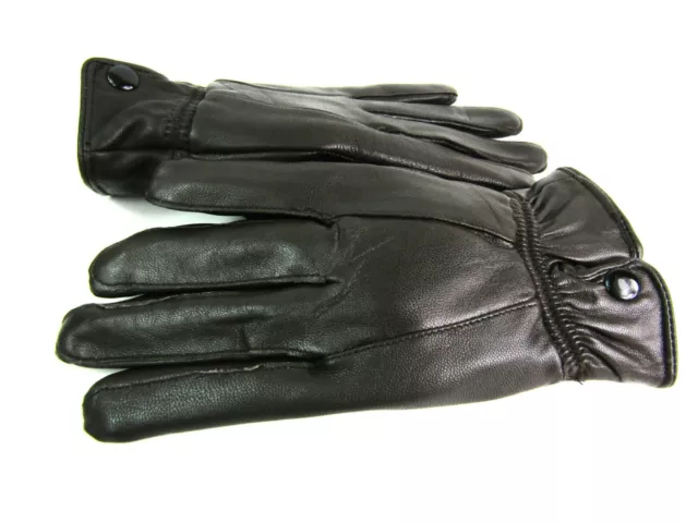 Femmes Neuf Doux Marron Foncé Cuir Véritable Entièrement Doublé Les Gants Hiver