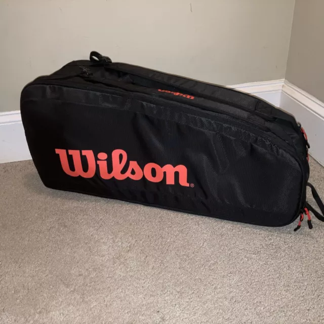 Wilson Ultra V4 Tour 6 Pack Tennis Bag Black W Red Lettering