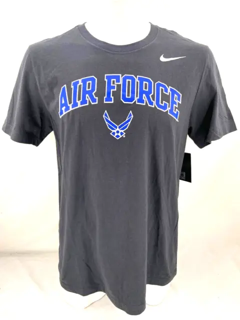 NEW USAF Air Force Falcons Nike Tee Dri-Fit Cotton SS Dark Grey Shirt Men's L