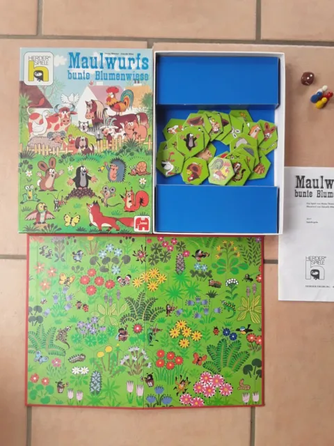 Vintage Spiel Maulwurfs bunte Blumenwiese - Jumbo - Brettspiel  1992