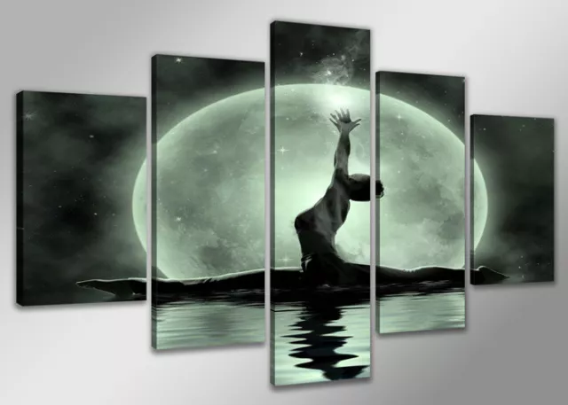 Bild 5 tlg Mond Tänzer Leinwand 160x80cm XXL Bilder Nr 5526° Visario Markenware