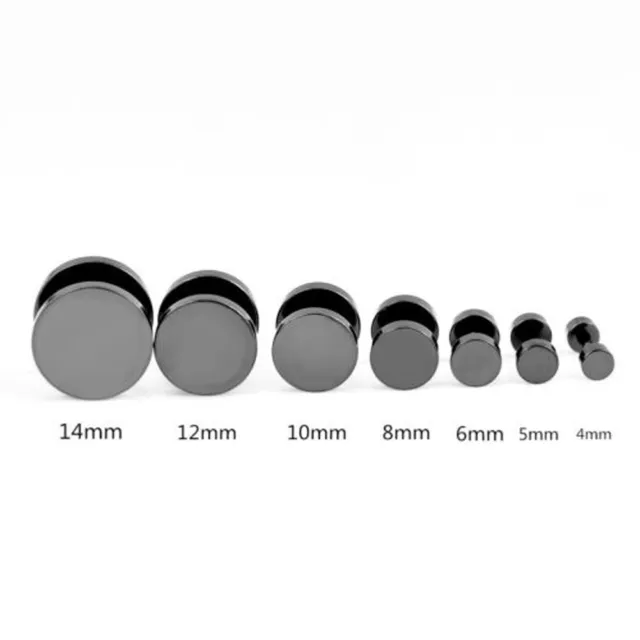 1pc Cool Punk Black Stainless Steel Ear Stud Men And Womens Piercing Earrings 2