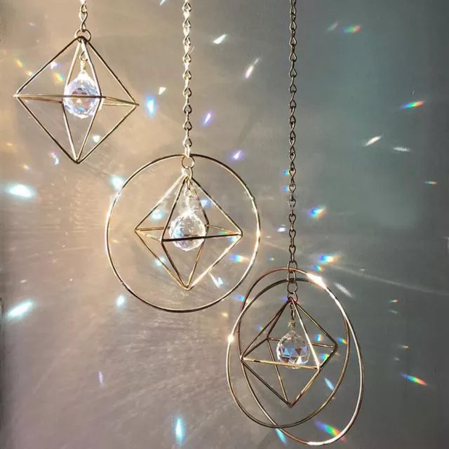 Natural Crystal Suncatcher Pendant Rainbow Catcher Hanging Prism Maker Art DIY