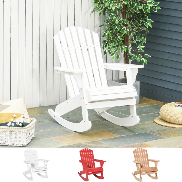 Outdoor Fir Large Back Rocking Chair with Classic Rustic Style & Design