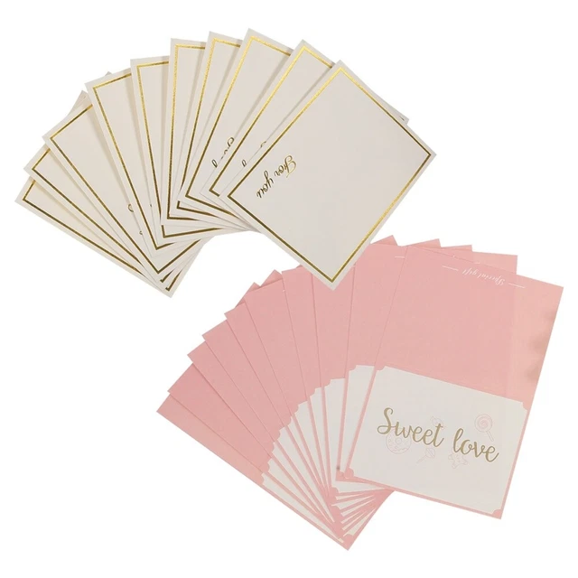 Sobres en caja para tarjetas de San Valentín rubor decoración tarjetas de Navidad papel blanco