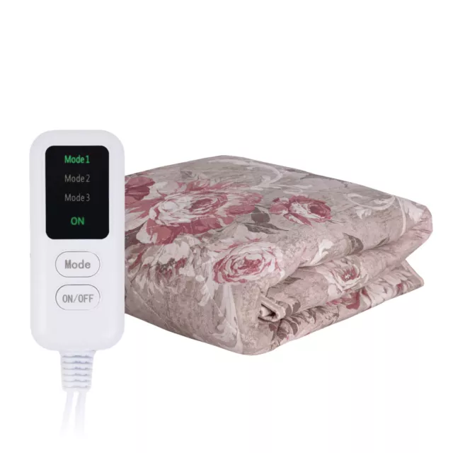 Blanket, Electric Heated Blanket, 3 Heating Modes Auto Shut-off Timer, 180x150cm