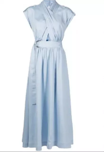 Derek Lam 10 Crosby Celeste Women’s Crossover Long Light Blue Maxi Dress Size 0.